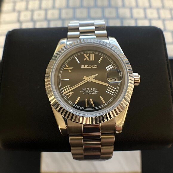 Custom Seiko Mod Fluted Datejust Automatic Watch - Picture 1 of 5